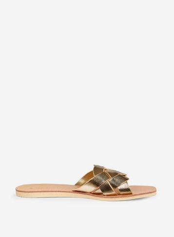 Dorothy Perkins Gold 'faro' Mules