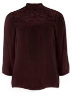 Dorothy Perkins Burgundy Lace Victoriana Top