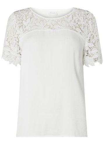 Dorothy Perkins *vila White Lace Yoke Top