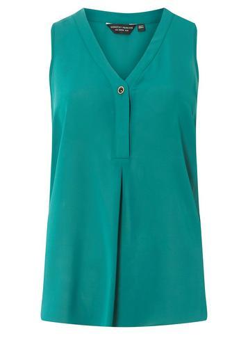 Dorothy Perkins Green Button Sleeveless Top