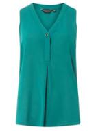 Dorothy Perkins Green Button Sleeveless Top