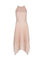 *luxe Pink Lurex Pleated Dress