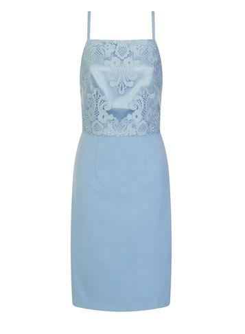 Dorothy Perkins *chi Chi London Blue Lace Bodic Bodycon Dress