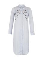 *voulez Vous Pale Blue Embroidery Shirt Dress
