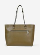 Dorothy Perkins Green Olive Zip Front Shopper Bag