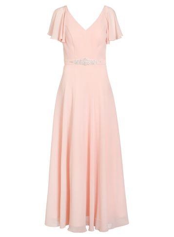 Dorothy Perkins *quiz Peach Chiffon V-neck Maxi Dress