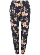 Dorothy Perkins Dp Curve Navy Tropical Print Jersey Jogger
