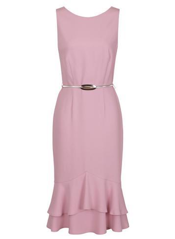 Dorothy Perkins *paper Dolls Pink Peplum Hem Bodycon Dress