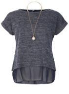 Dorothy Perkins *izabel London Navy Short Sleeve Top