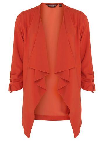 Dorothy Perkins Orange Waterfall Button Jacket
