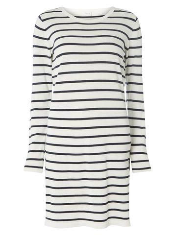 Dorothy Perkins *vila White And Navy Striped Knitted Shift Dress