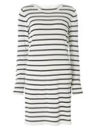 Dorothy Perkins *vila White And Navy Striped Knitted Shift Dress