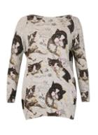 Dorothy Perkins *tenki Grey Cat Print Jumper