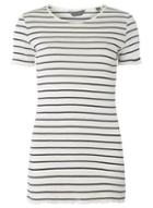 Dorothy Perkins *tall Navy Striped Frill Edge T-shirt