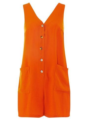 Dorothy Perkins Terracotta Button Through Playsuit