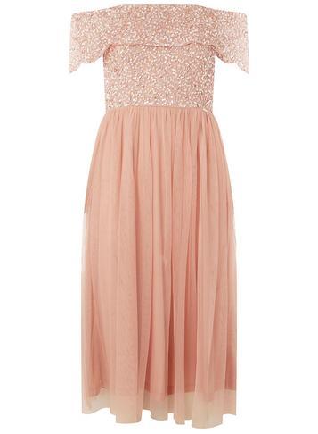 Dorothy Perkins *showcase Dusky Pink 'camille' Prom Dress