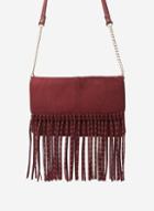 Dorothy Perkins Berry Studded Fringe Cross Body Bag