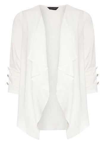 Dorothy Perkins Ivory Waterfall Button Jacket