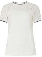 Dorothy Perkins Ivory Ribbed Lace T-shirt