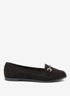Dorothy Perkins Wide Fit Black Microfibre Laura Loafers