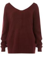 Dorothy Perkins Dark Red Knot Back Jumper