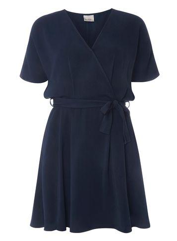 Dorothy Perkins *vera Moda Navy Short Sleeve Wrap Skater Dress