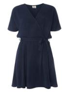 Dorothy Perkins *vera Moda Navy Short Sleeve Wrap Skater Dress