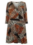 Dorothy Perkins *dp Curve Leopard Print Mix Jersey Wrap Dress