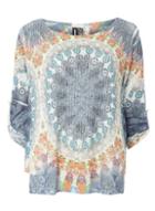 Dorothy Perkins *izabel London Multi Blue Net Trapeze Top