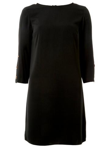 Dorothy Perkins Black Horn Effect Button Shift Dress