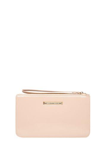Dorothy Perkins Nude Zip Top Wristlet Clutch