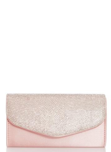 *quiz Pink Diamante Clutch Bag