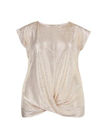 Dorothy Perkins *dp Curve Nude Foil Twist Hem Top