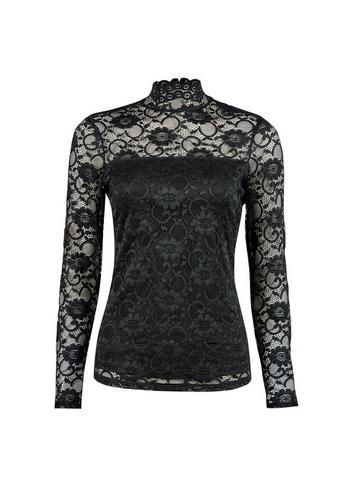 Dorothy Perkins *black High Neck Lace Top