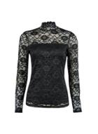 Dorothy Perkins *black High Neck Lace Top