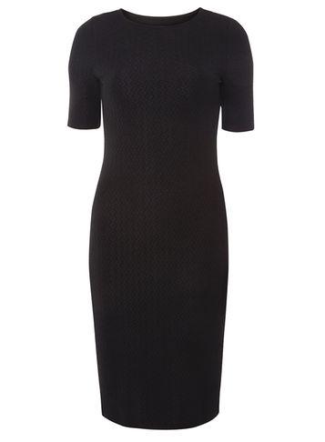 Dorothy Perkins *tall Black Animal Textured Tube Dress