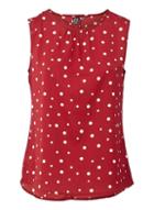 *izabel London Wine Red Polka Dot Vest