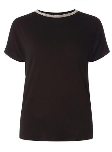 Dorothy Perkins Black Neck Trim T-shirt