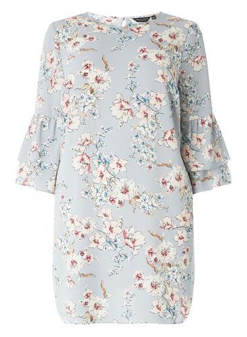 Dorothy Perkins *dp Curve Grey Floral Shift Dress