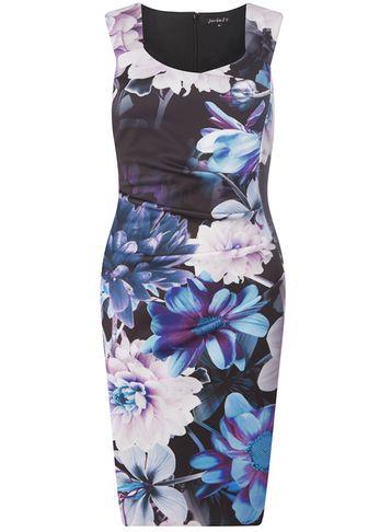 Dorothy Perkins *scarlet B Blue Bloom Layla Bodycon Dress