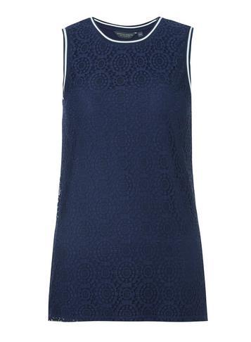 Dorothy Perkins *tall Navy Lace Trim Vest
