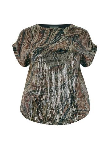 Dorothy Perkins *dp Curve Brown Sequin Tee