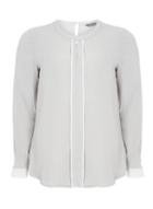 Dorothy Perkins Grey Pleat Long Sleeve Top