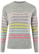 Dorothy Perkins Grey Stripe Crew Neck Jumper