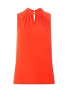 Dorothy Perkins Red Pearl Twist Neck Top