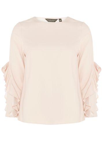 Dorothy Perkins Blush Ruffle Long Sleeve Top