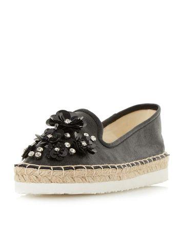 Dorothy Perkins *head Over Heels By Dune Black 'enista' Flat Shoes