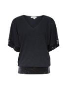 *billie & Blossom Petite Black Sequin Batwing Top