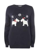 Dorothy Perkins *tall Navy Scotty Dog Jumper