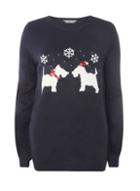 Dorothy Perkins *tall Navy Scotty Dog Jumper